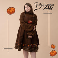 Fall Pumpkin Overalls Dress