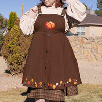 Fall Pumpkin Overalls Dress