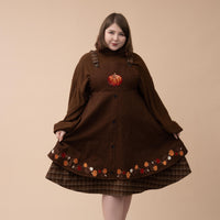 Fall Pumpkin Overalls Dress