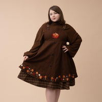 Fall Pumpkin Overalls Dress