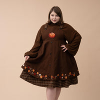 Fall Pumpkin Overalls Dress