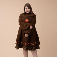 Fall Pumpkin Overalls Dress