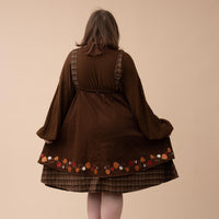 Fall Pumpkin Overalls Dress