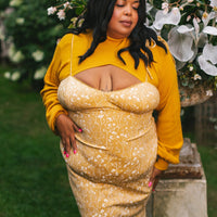 Cottage Bodycon Dress (Mustard)