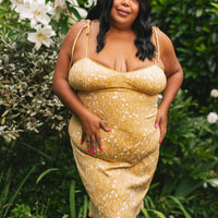 Cottage Bodycon Dress (Mustard)