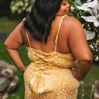 Cottage Bodycon Dress (Mustard)