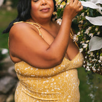 Cottage Bodycon Dress (Mustard)