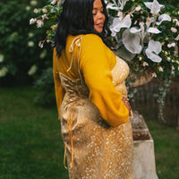 Cottage Bodycon Dress (Mustard)