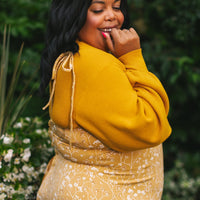 Cottage Bodycon Dress (Mustard)