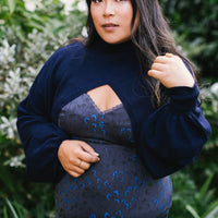 Cottage Bodycon Dress (Navy)