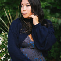 Cottage Bodycon Dress (Navy)