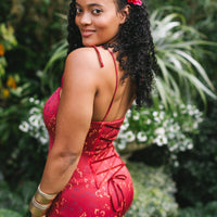 Cottage Bodycon Dress (Wine)