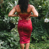 Cottage Bodycon Dress (Wine)