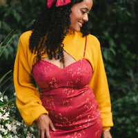 Cottage Bodycon Dress (Wine)