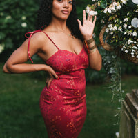 Cottage Bodycon Dress (Wine)