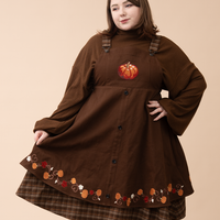 Fall Pumpkin Overalls Dress
