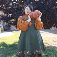 Fall Pumpkin Overalls Dress