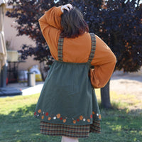 Fall Pumpkin Overalls Dress