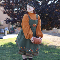 Fall Pumpkin Overalls Dress