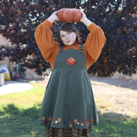 Fall Pumpkin Overalls Dress