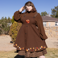 Fall Pumpkin Overalls Dress