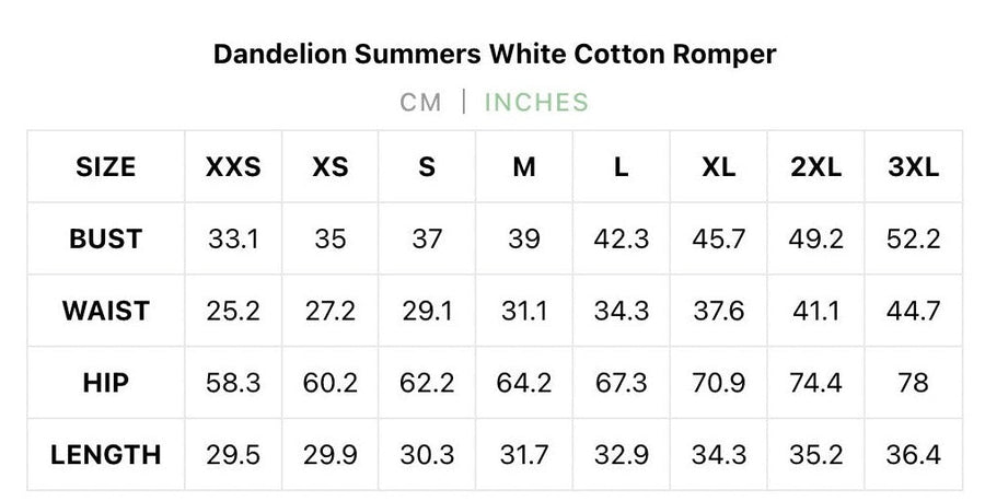 Dandelion Summers 100% Cotton Romper