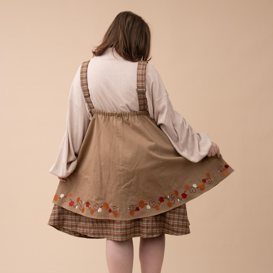 Fall Pumpkin Overalls Dress