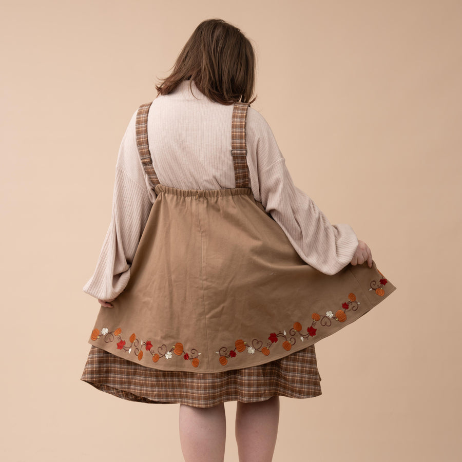 Fall Pumpkin Overalls Dress