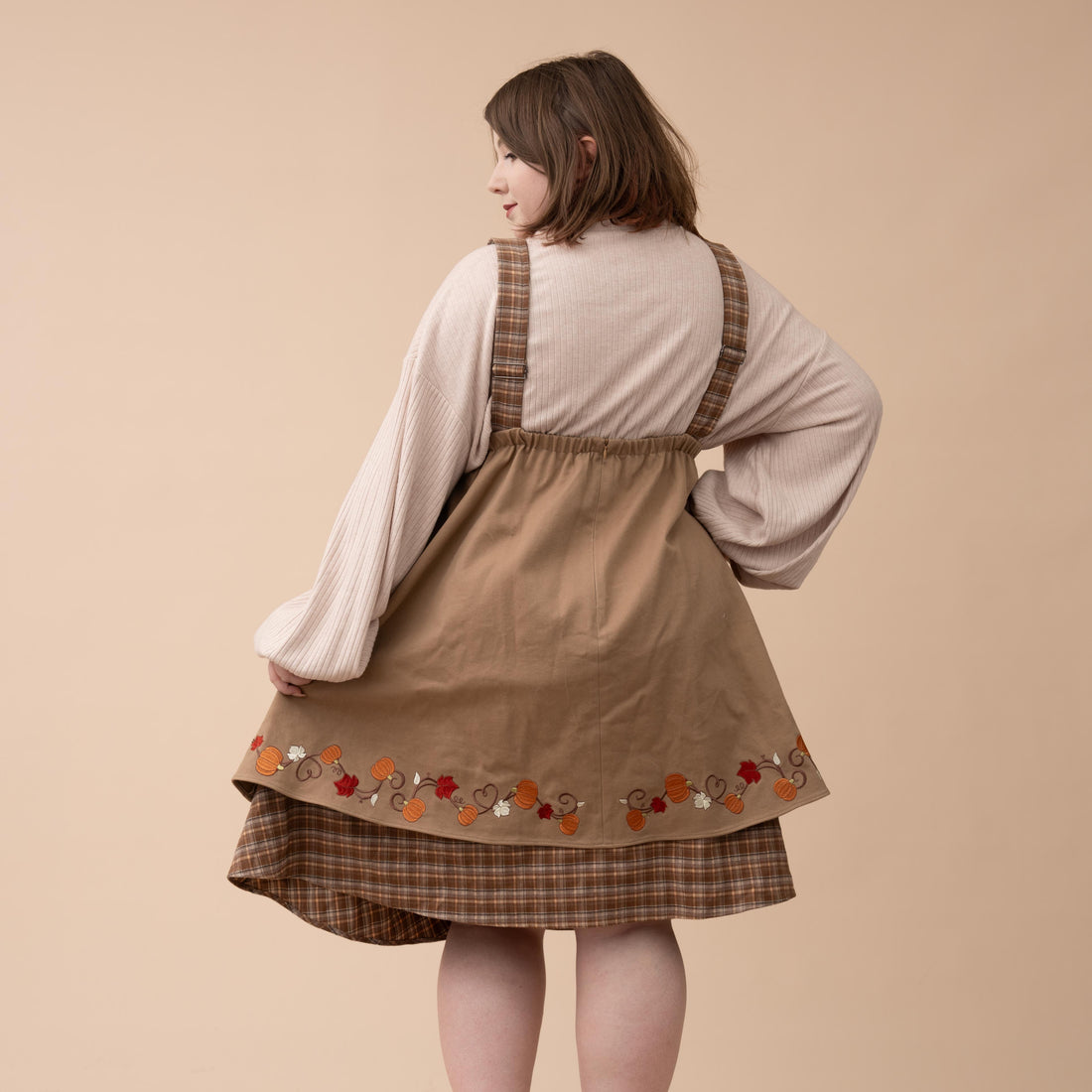 Fall Pumpkin Overalls Dress