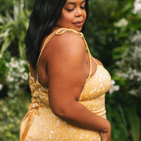 Cottage Bodycon Dress (Mustard)