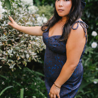 Cottage Bodycon Dress (Navy)