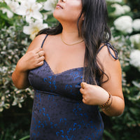 Cottage Bodycon Dress (Navy)