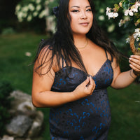 Cottage Bodycon Dress (Navy)