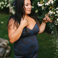 Cottage Bodycon Dress (Navy)