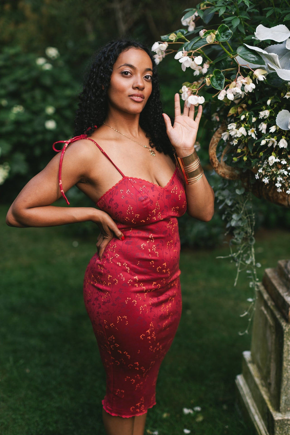 Cottage Bodycon Dress (Wine)