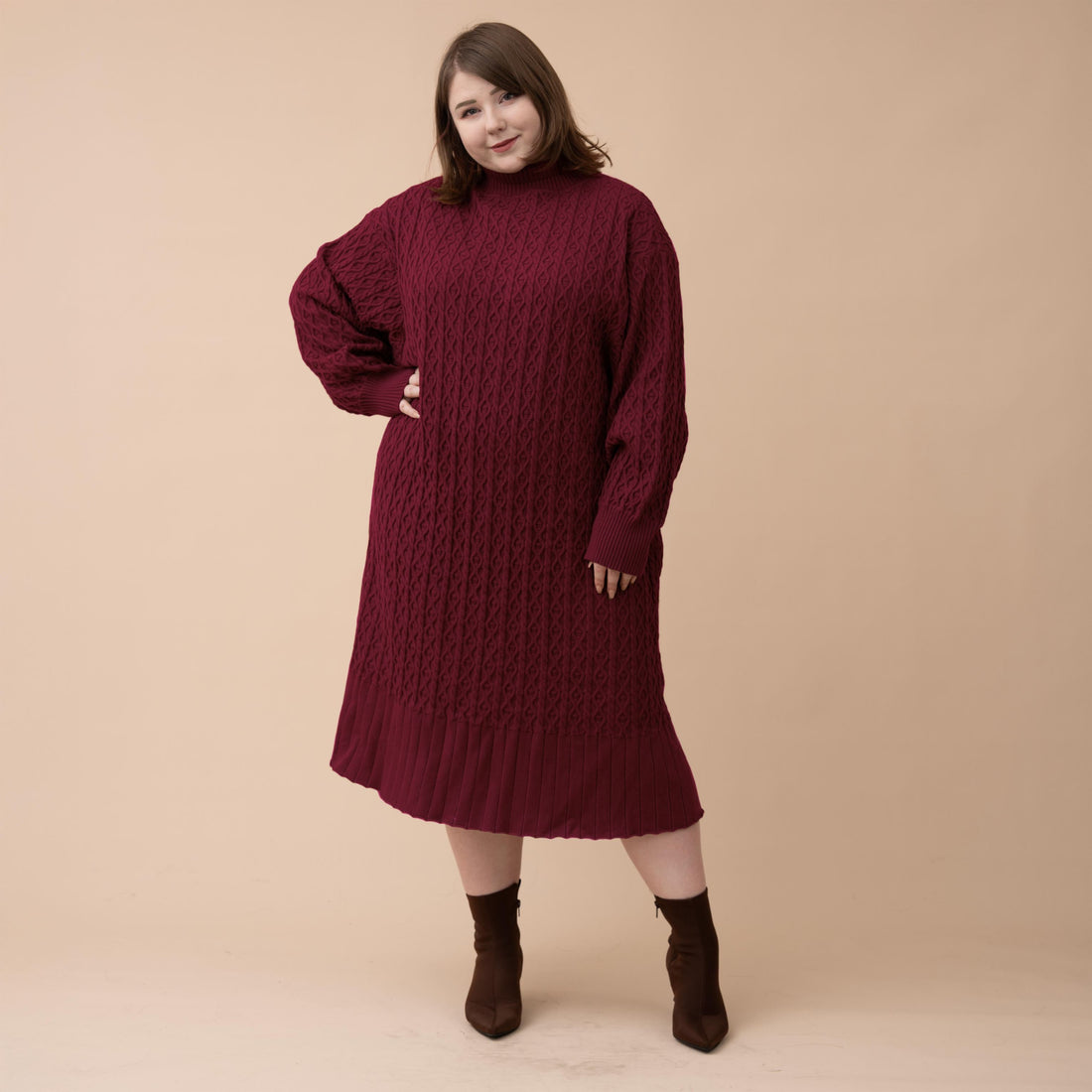 Oversized Knit Sweater Dress